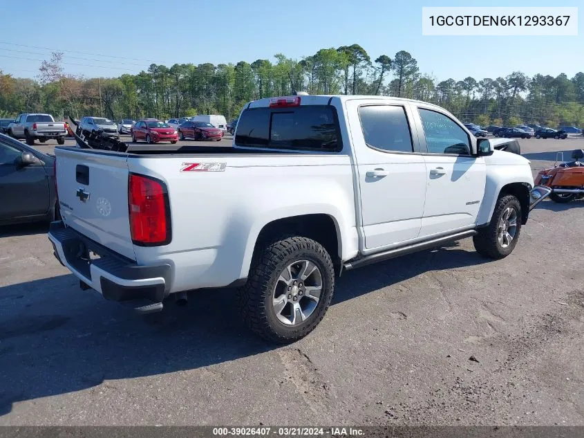 2019 Chevrolet Colorado Z71 VIN: 1GCGTDEN6K1293367 Lot: 39026407