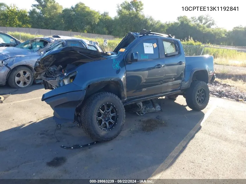 2019 Chevrolet Colorado Zr2 VIN: 1GCPTEE13K1192841 Lot: 39863239