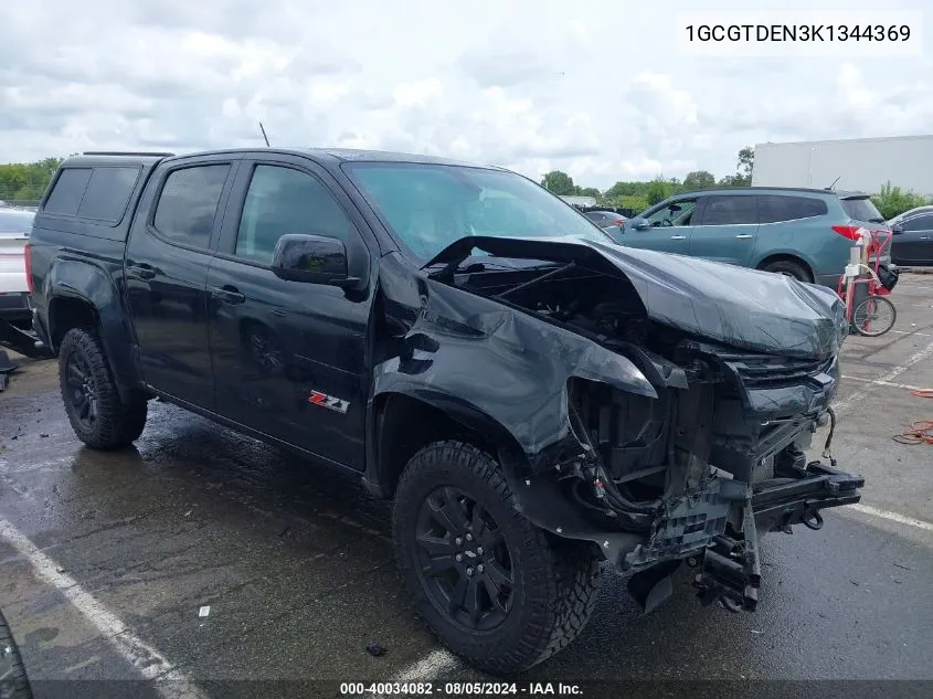 2019 Chevrolet Colorado Z71 VIN: 1GCGTDEN3K1344369 Lot: 40034082