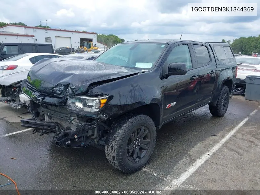 2019 Chevrolet Colorado Z71 VIN: 1GCGTDEN3K1344369 Lot: 40034082