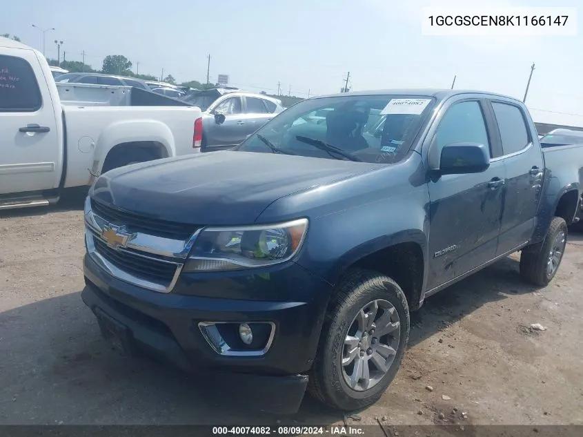 2019 Chevrolet Colorado Lt VIN: 1GCGSCEN8K1166147 Lot: 40074082