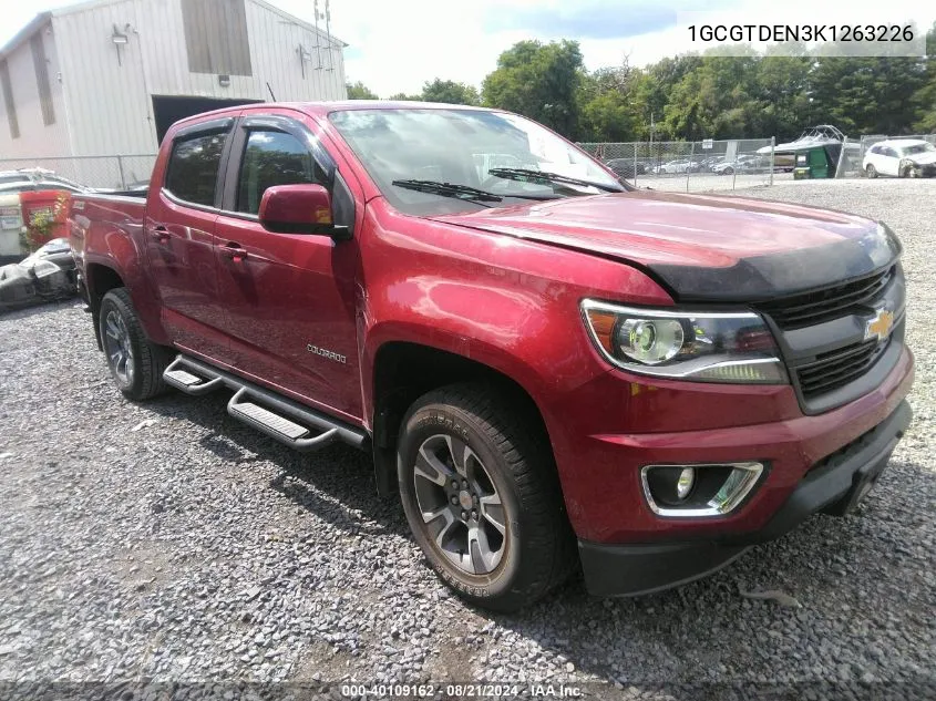 2019 Chevrolet Colorado Z71 VIN: 1GCGTDEN3K1263226 Lot: 40109162