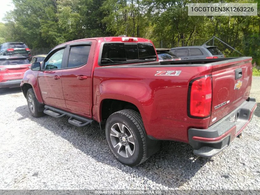 2019 Chevrolet Colorado Z71 VIN: 1GCGTDEN3K1263226 Lot: 40109162