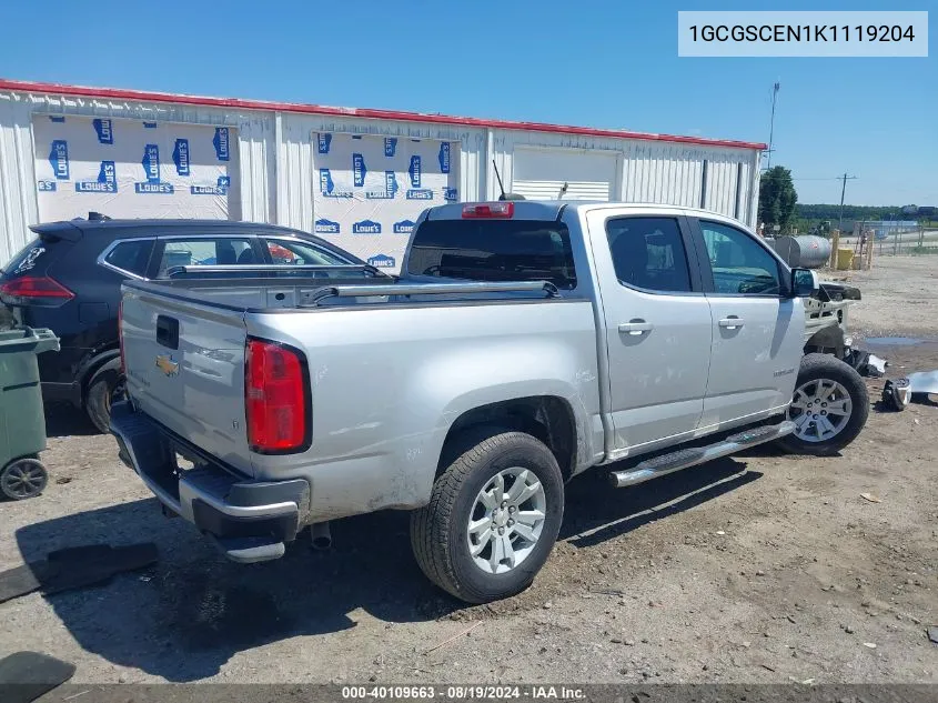 2019 Chevrolet Colorado Lt VIN: 1GCGSCEN1K1119204 Lot: 40109663