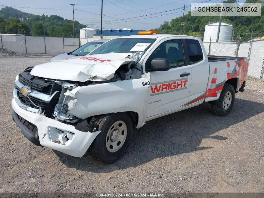 2019 Chevrolet Colorado Wt VIN: 1GCHSBEA5K1245562 Lot: 40126724