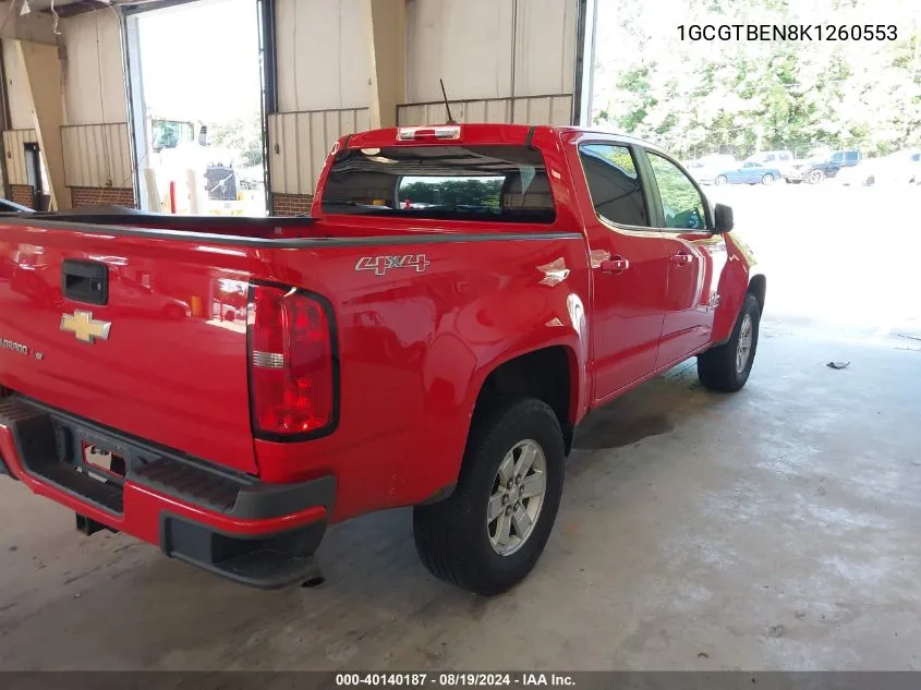 1GCGTBEN8K1260553 2019 Chevrolet Colorado Wt