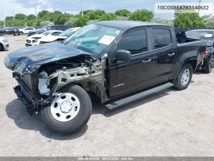 2019 Chevrolet Colorado VIN: 1GCGSBEA7K1140632 Lot: 40141036