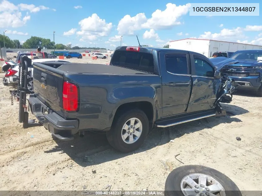 2019 Chevrolet Colorado Wt VIN: 1GCGSBEN2K1344807 Lot: 40148237