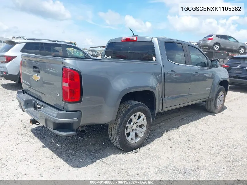 2019 Chevrolet Colorado Lt VIN: 1GCGSCENXK1105382 Lot: 40148886