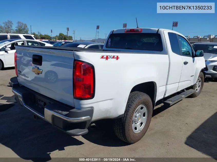 2019 Chevrolet Colorado Wt VIN: 1GCHTBEN7K1350233 Lot: 40153911