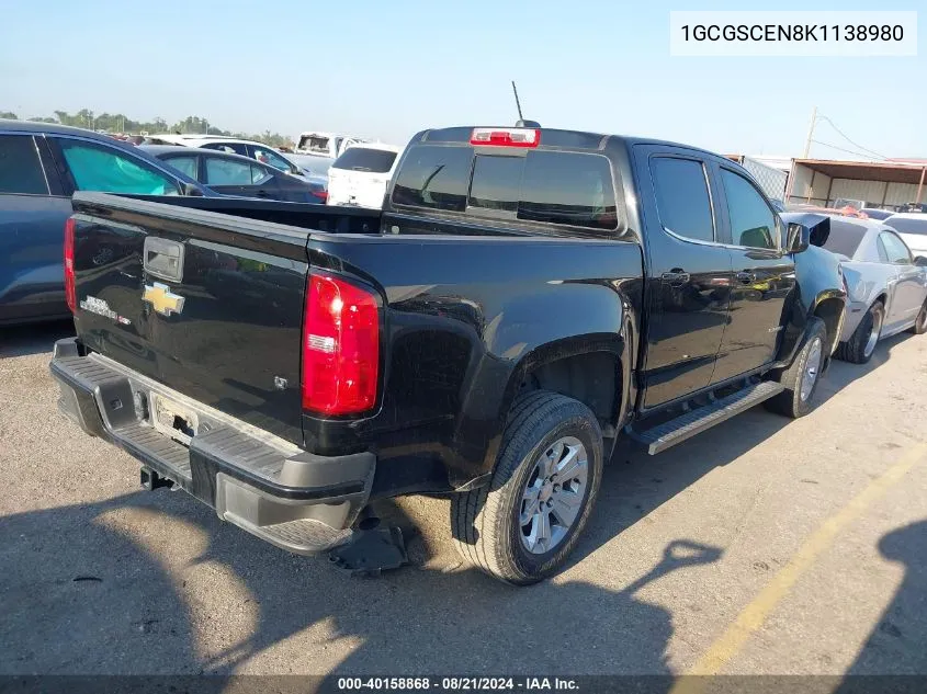 2019 Chevrolet Colorado Lt VIN: 1GCGSCEN8K1138980 Lot: 40158868