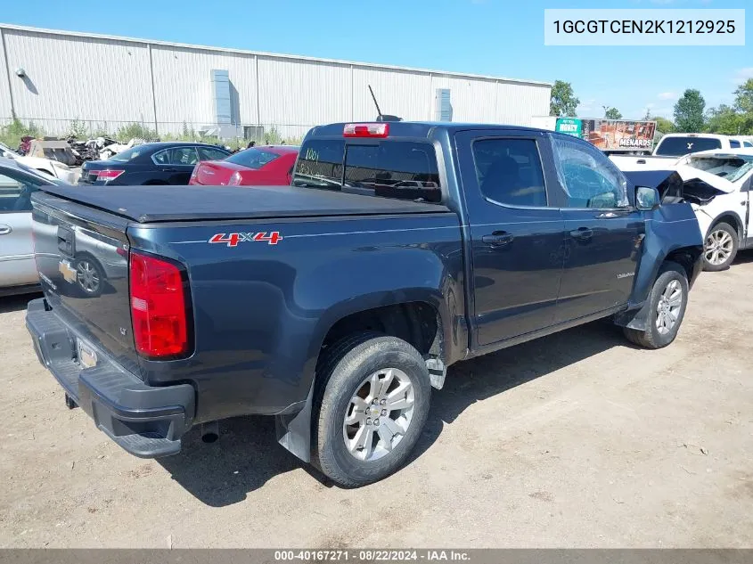 2019 Chevrolet Colorado Lt VIN: 1GCGTCEN2K1212925 Lot: 40167271