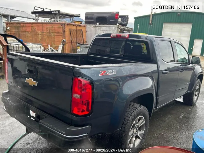 2019 Chevrolet Colorado Z71 VIN: 1GCGTDEN1K1157406 Lot: 40167277