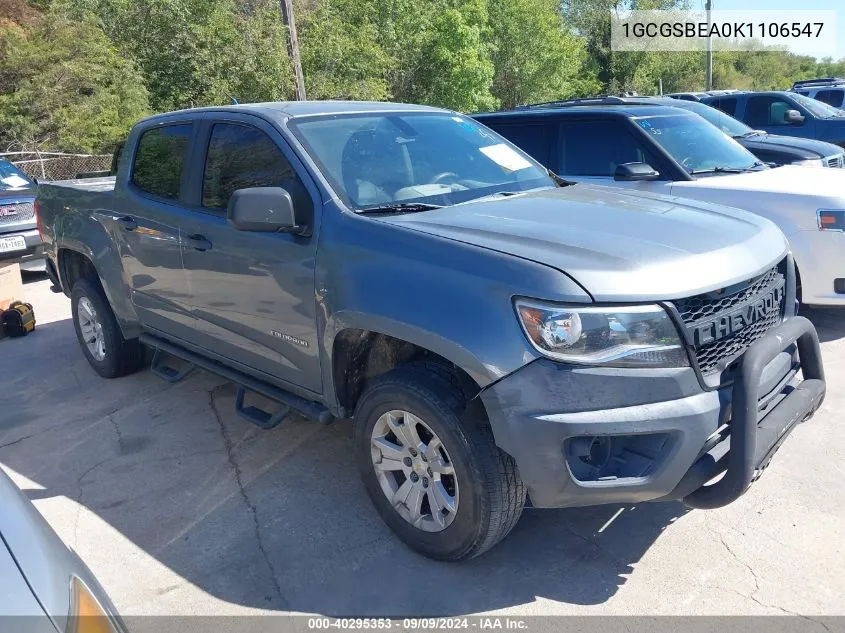 2019 Chevrolet Colorado 2Wd Work Truck VIN: 1GCGSBEA0K1106547 Lot: 40295353