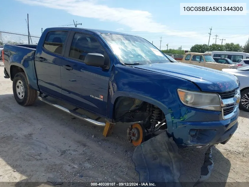 2019 Chevrolet Colorado 2Wd Work Truck VIN: 1GCGSBEA5K1344300 Lot: 40338107