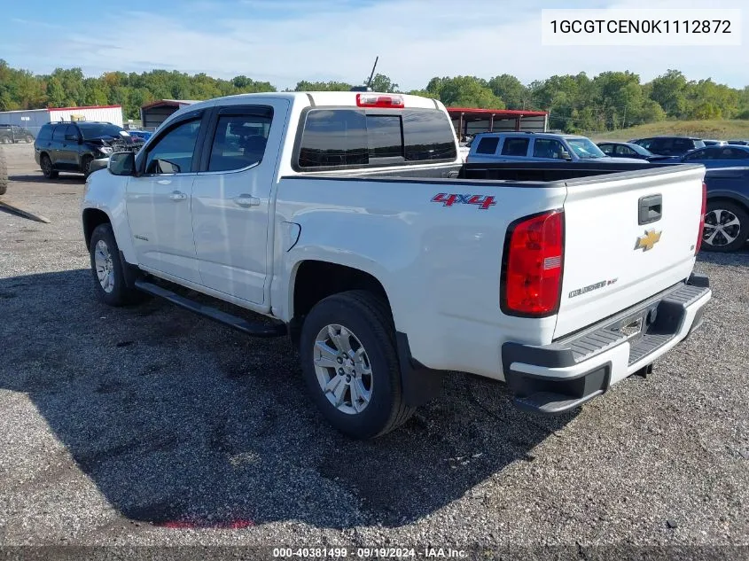 2019 Chevrolet Colorado Lt VIN: 1GCGTCEN0K1112872 Lot: 40381499