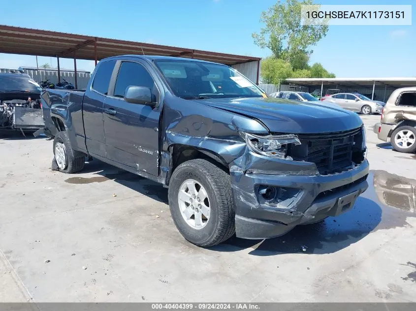 2019 Chevrolet Colorado Wt VIN: 1GCHSBEA7K1173151 Lot: 40404399