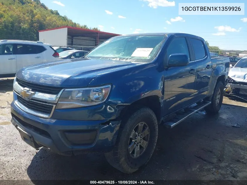 2019 Chevrolet Colorado Wt VIN: 1GCGTBEN1K1359926 Lot: 40479625