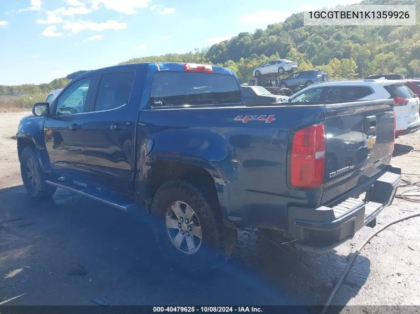 2019 Chevrolet Colorado Wt VIN: 1GCGTBEN1K1359926 Lot: 40479625