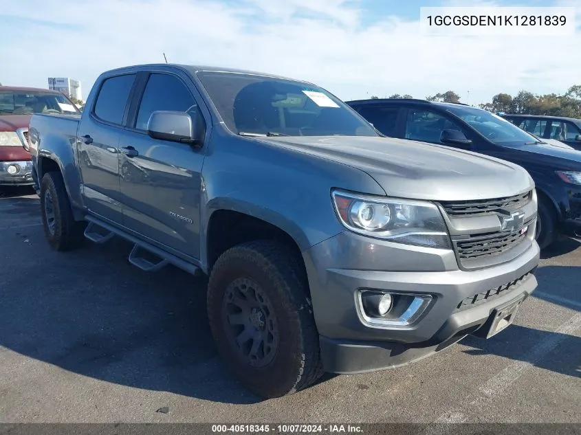 2019 Chevrolet Colorado Z71 VIN: 1GCGSDEN1K1281839 Lot: 40518345