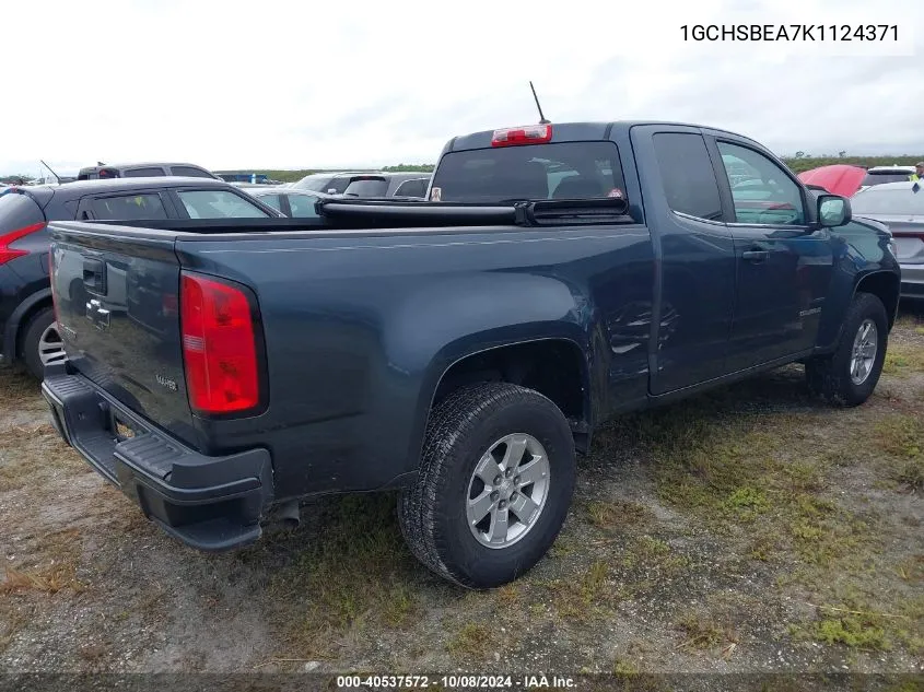 2019 Chevrolet Colorado VIN: 1GCHSBEA7K1124371 Lot: 40537572