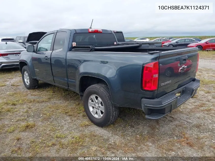 2019 Chevrolet Colorado VIN: 1GCHSBEA7K1124371 Lot: 40537572