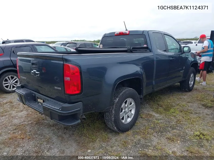 2019 Chevrolet Colorado VIN: 1GCHSBEA7K1124371 Lot: 40537572