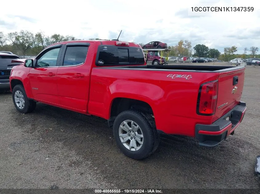 2019 Chevrolet Colorado Lt VIN: 1GCGTCEN1K1347359 Lot: 40555555