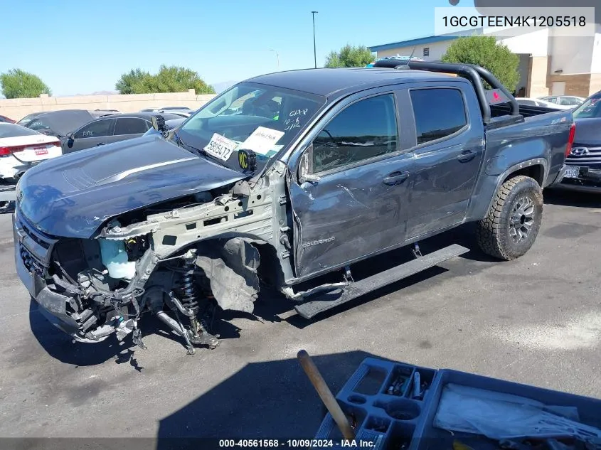 2019 Chevrolet Colorado Zr2 VIN: 1GCGTEEN4K1205518 Lot: 40561568