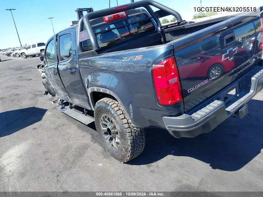 2019 Chevrolet Colorado Zr2 VIN: 1GCGTEEN4K1205518 Lot: 40561568