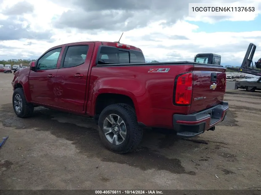 2019 Chevrolet Colorado Z71 VIN: 1GCGTDEN6K1137653 Lot: 40575611