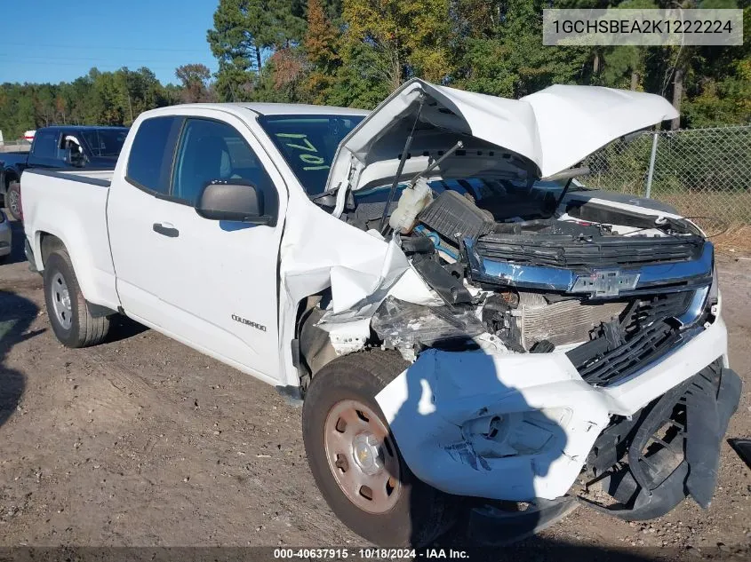 2019 Chevrolet Colorado Wt VIN: 1GCHSBEA2K1222224 Lot: 40637915