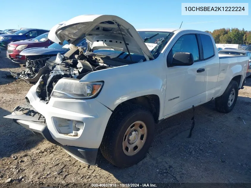 2019 Chevrolet Colorado Wt VIN: 1GCHSBEA2K1222224 Lot: 40637915