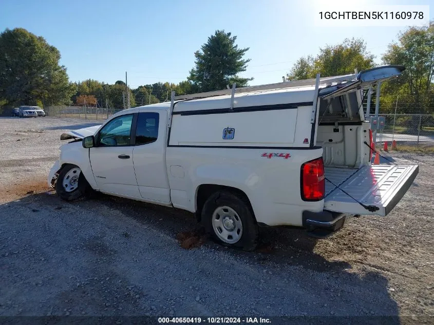 2019 Chevrolet Colorado Wt VIN: 1GCHTBEN5K1160978 Lot: 40650419