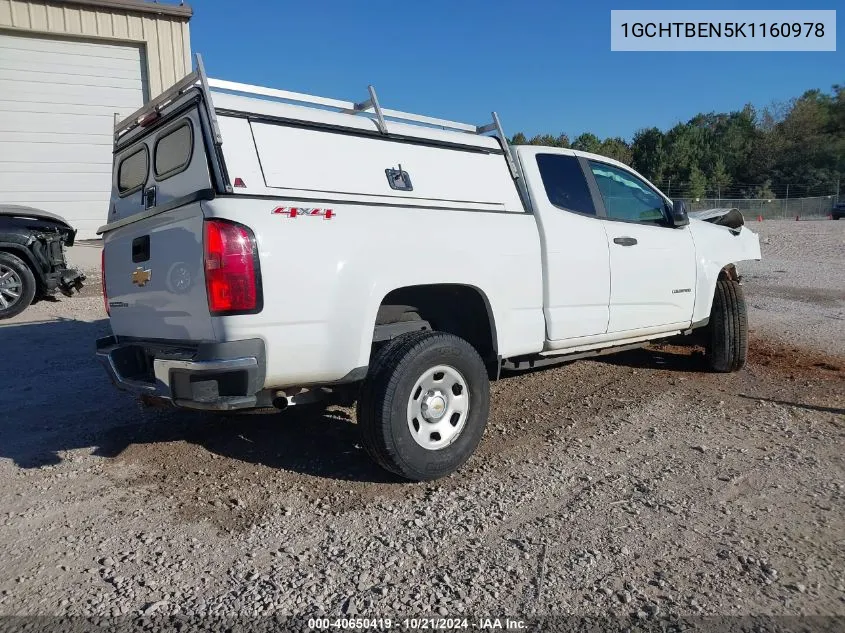 2019 Chevrolet Colorado Wt VIN: 1GCHTBEN5K1160978 Lot: 40650419