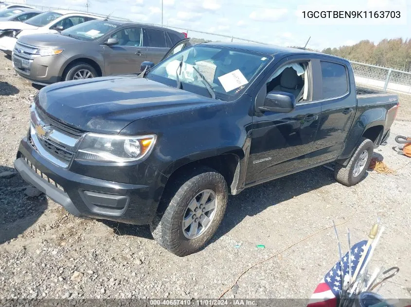 2019 Chevrolet Colorado Wt VIN: 1GCGTBEN9K1163703 Lot: 40657410