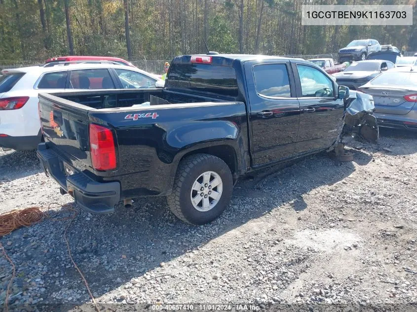 2019 Chevrolet Colorado Wt VIN: 1GCGTBEN9K1163703 Lot: 40657410