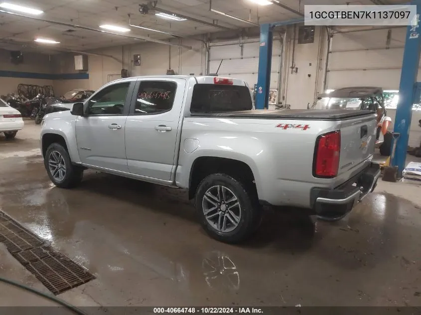 2019 Chevrolet Colorado Wt VIN: 1GCGTBEN7K1137097 Lot: 40664748