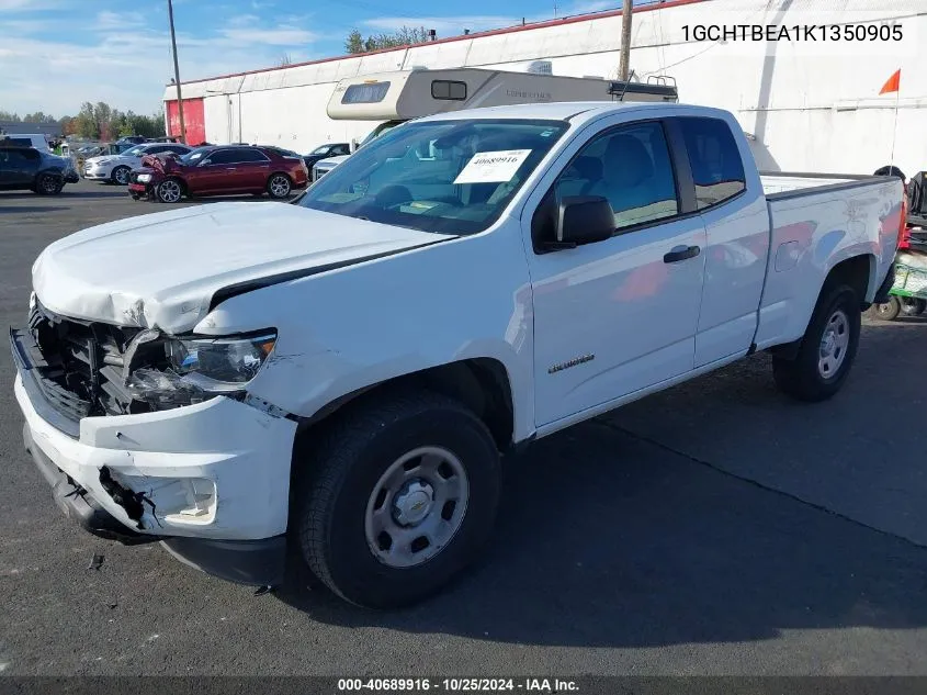 2019 Chevrolet Colorado Wt VIN: 1GCHTBEA1K1350905 Lot: 40689916