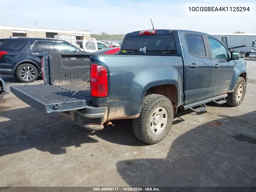 2019 Chevrolet Colorado Wt VIN: 1GCGSBEA4K1125294 Lot: 40699711