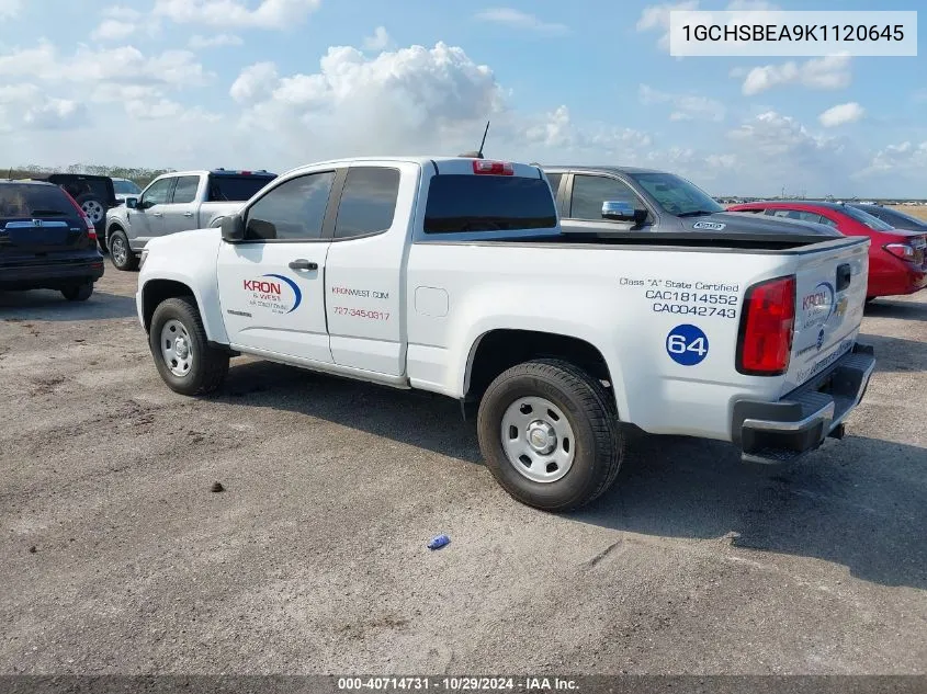 2019 Chevrolet Colorado Wt VIN: 1GCHSBEA9K1120645 Lot: 40714731