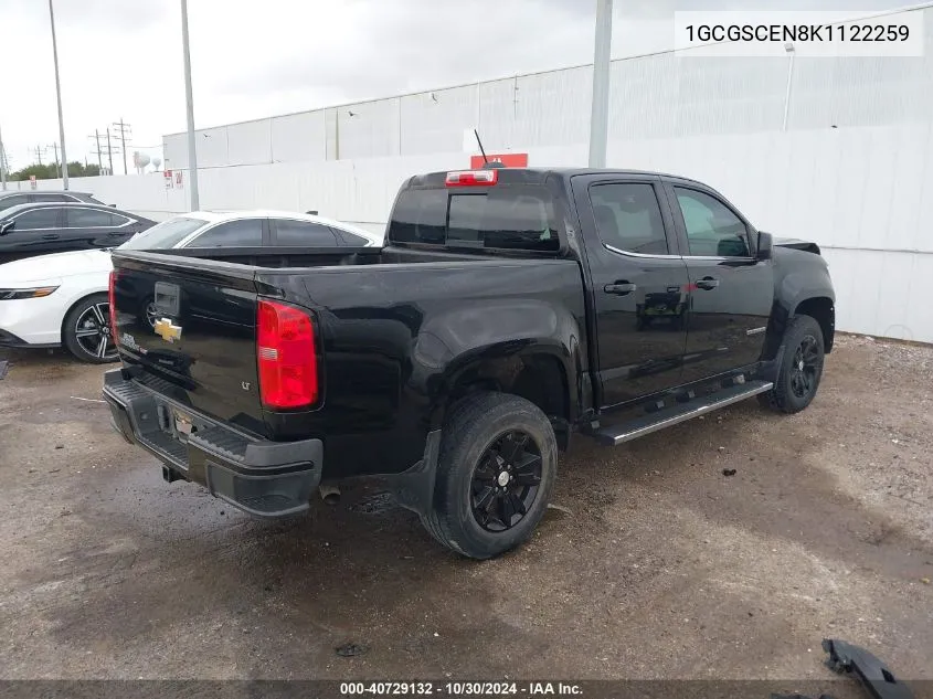 2019 Chevrolet Colorado Lt VIN: 1GCGSCEN8K1122259 Lot: 40729132