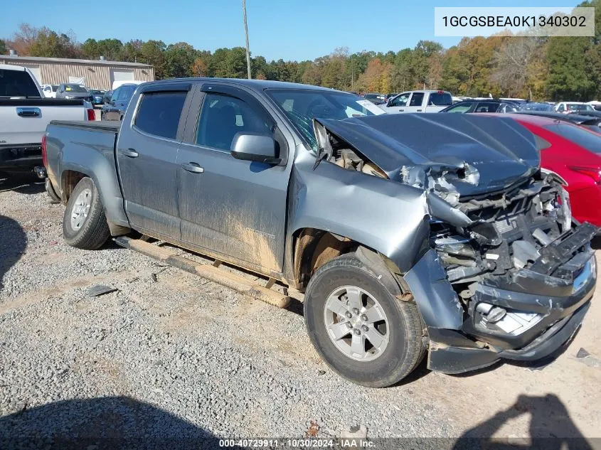 2019 Chevrolet Colorado Wt VIN: 1GCGSBEA0K1340302 Lot: 40729911