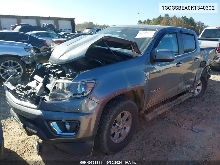 2019 Chevrolet Colorado Wt VIN: 1GCGSBEA0K1340302 Lot: 40729911