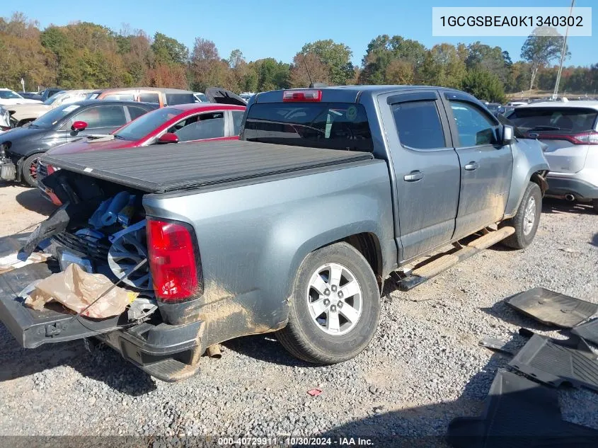 2019 Chevrolet Colorado Wt VIN: 1GCGSBEA0K1340302 Lot: 40729911