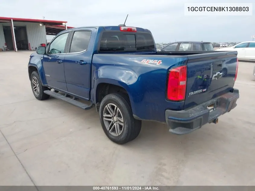 2019 Chevrolet Colorado Lt VIN: 1GCGTCEN8K1308803 Lot: 40761593