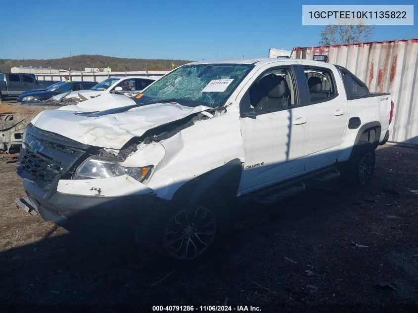 2019 Chevrolet Colorado Zr2 VIN: 1GCPTEE10K1135822 Lot: 40791286