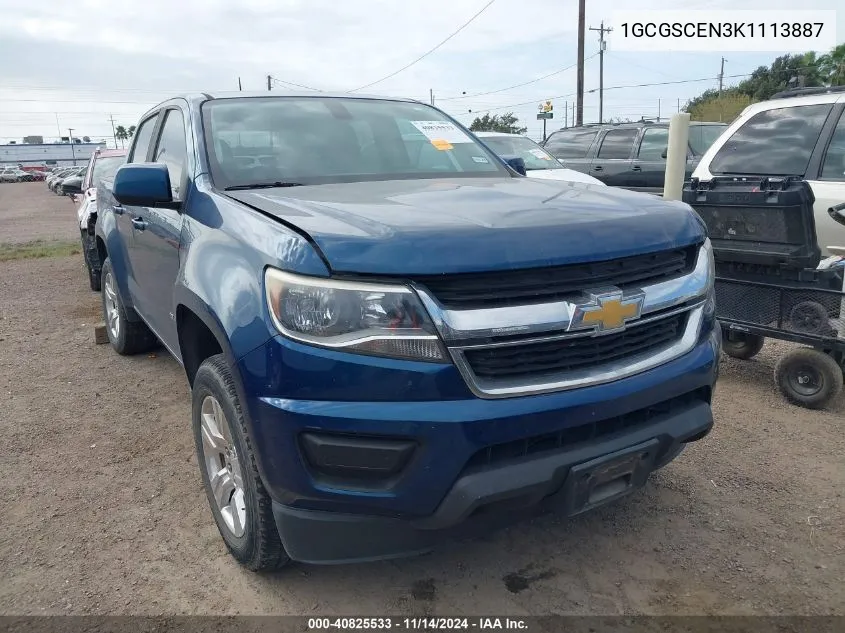 2019 Chevrolet Colorado Lt VIN: 1GCGSCEN3K1113887 Lot: 40825533