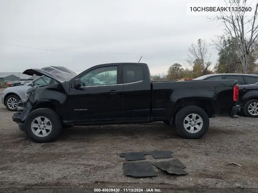 2019 Chevrolet Colorado Wt VIN: 1GCHSBEA9K1135260 Lot: 40839430