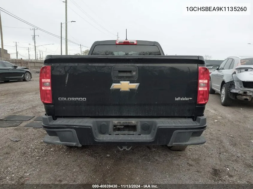 2019 Chevrolet Colorado Wt VIN: 1GCHSBEA9K1135260 Lot: 40839430